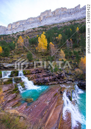 Gradas de Soaso in Arazas river Ordesa valley Pyrenees Huesca Spain 143895422