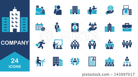 Icon set related to companies and businesses 143897017