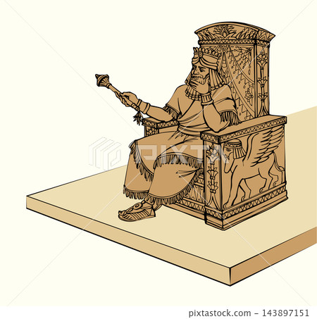 Vector drawing. King on the throne 143897151