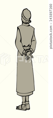 Vector drawing. Bounded men. Back view Vector drawing. Bounded men. Back view 143897160