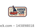 sailboat with waves harbor cub toys nautical themed logo design. 143898018