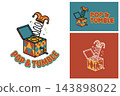 Pop and tumble jack in the box toy with retro colors for playful fun. 143898022