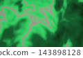 Flowing lime green neon silk waves with glowing ridges and sparkling particles on a dark background, abstract fluid energy 143898128