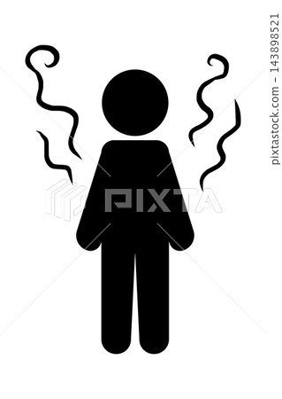 散發難聞氣味或體味,使周圍人感到不適的人;警告香水污染和異味的象形圖。 散發難聞氣味或體味,使周圍人感到不適的人;警告香水污染和異味的象形圖。 143898521