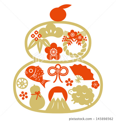 羊年新年賀卡素材:羊的圖案與吉祥符號 羊年新年賀卡素材:羊的圖案與吉祥符號 143898562