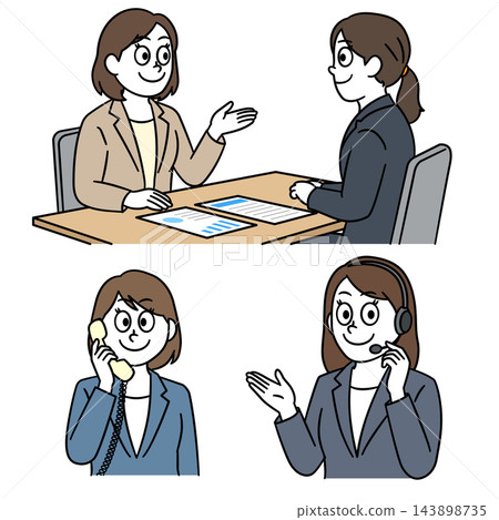 Women's Business Scene Set: Business Meetings and Telephone Handling Women's Business Scene Set: Business Meetings and Telephone Handling 143898735