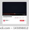 Modern video player interface mockup on white background 143898812