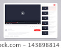 Modern video player interface vector design template 143898814
