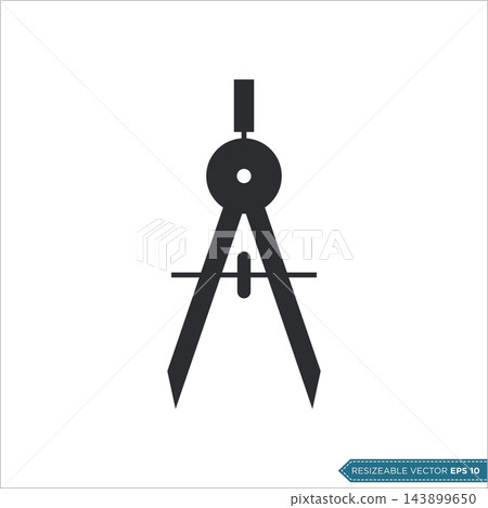 Compass Drawing - Stationary Icon Vector Template Compass Drawing - Stationary Icon Vector Template 143899650