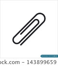 Paperclip - Stationary Icon Vector Template 143899659