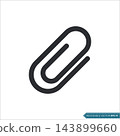 Paperclip - Stationary Icon Vector Template 143899660