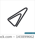 Paperclip - Stationary Icon Vector Template 143899662