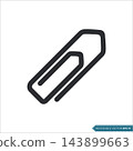 Paperclip - Stationary Icon Vector Template 143899663