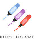 colorful highlighter markers set, flat style 143900521
