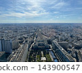 Panoramic view of Paris from the top of Tour Montparnasse with La Defense business district and urban cityscape. High quality photo 143900547