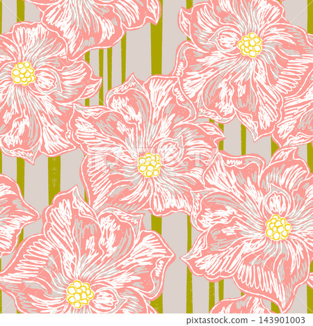 seamless pattern with yellow flowers 143901003