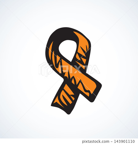 Aid ribbon logo. Vector drawing 143901110