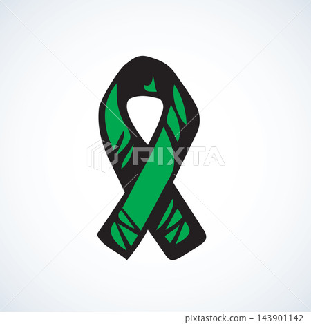 Aid ribbon logo. Vector drawing Aid ribbon logo. Vector drawing 143901142