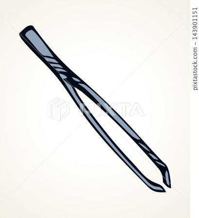 Metal tweezers. Vector drawing icon 143901151