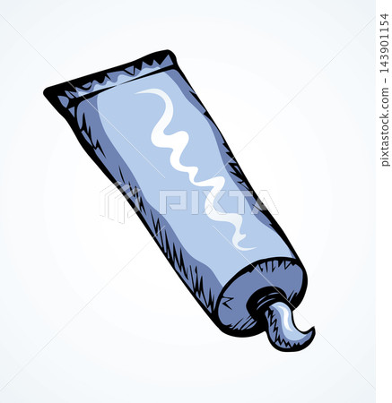 Tooth paste. Vector sketch drawing Tooth paste. Vector sketch drawing 143901154