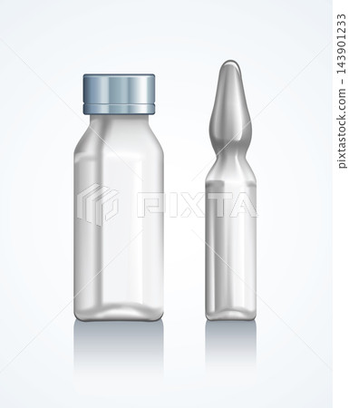 Flask ampoule medical. Vector drawing Flask ampoule medical. Vector drawing 143901233