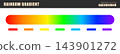 Rainbow RGB gradient. Multicolored wavelength. Spectrum bar palette. UV chart. Vector illustration 143901272