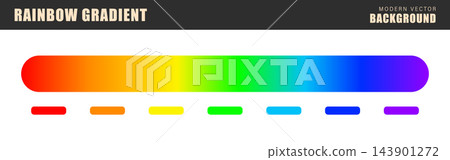 Rainbow RGB gradient. Multicolored wavelength. Spectrum bar palette. UV chart. Vector illustration Rainbow RGB gradient. Multicolored wavelength. Spectrum bar palette. UV chart. Vector illustration 143901272