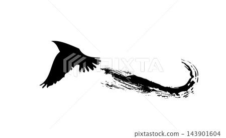 Abstract bird with ink blots. hand drawing. Not AI. Vector illustration Abstract bird with ink blots. hand drawing. Not AI. Vector illustration 143901604