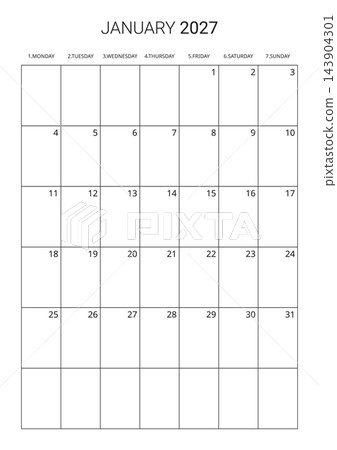 January 2027 English Clear Minimalist Monthly Wall Sheet Functional Business Pla January 2027 English Clear Minimalist Monthly Wall Sheet Functional Business Pla 143904301
