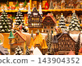 Miniature Christmas Village Decorations at Salzburg Christmas Market in Austria 143904352
