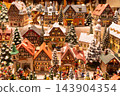 Miniature Christmas Village Decorations at Salzburg Christmas Market in Austria 143904354