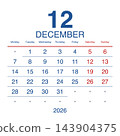December 2026 English Nordic Minimalist Monthly Wall Calendar Minimal Clean Desk 143904375