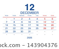 December 2026 English Clean Minimalist Monthly Calendar Page Universal Business 143904376