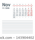 November 2026 English Functional Monthly Planner Grid Clean Minimal Business Cal 143904402
