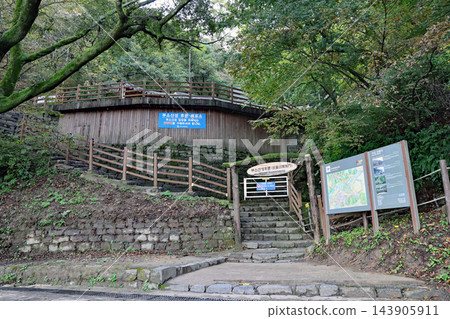 通往扶餘市旅遊景點扶餘山城(高蘭寺一側)的石階。 通往扶餘市旅遊景點扶餘山城(高蘭寺一側)的石階。 143905911