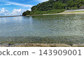 A beautiful, crystal-clear sea and a cape lush with fresh greenery. 143909001