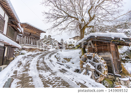 冬天的妻籠宿:雪景 冬天的妻籠宿:雪景 143909532