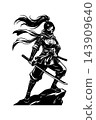 Woman Ninja Illustration Artwork Design Template Poster Wall Art 143909640