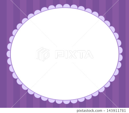 Lace Scallop Border Frame Lavender Purple Oval Striped Trim Decorative Edge Modern Clean Vector Illustration Background Lace Scallop Border Frame Lavender Purple Oval Striped Trim Decorative Edge Modern Clean Vector Illustration Background 143911781