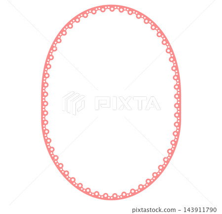 Bubble Eyelet Lace Oval Border Frame Coral Pink Broderie Anglaise Scalloped Cutwork Trim Elegant Vector Illustration Bubble Eyelet Lace Oval Border Frame Coral Pink Broderie Anglaise Scalloped Cutwork Trim Elegant Vector Illustration 143911790