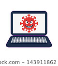Illustration of a malicious computer virus that has infected a computer. 143911862