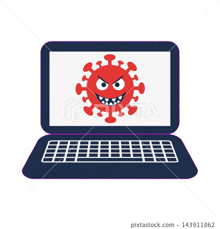 Illustration of a malicious computer virus that has infected a computer. Illustration of a malicious computer virus that has infected a computer. 143911862