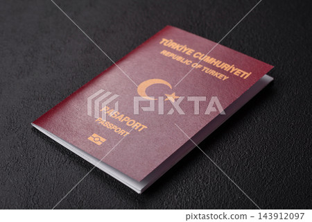 Turkey, Turkish passport for travelling, flying and doing business. Turkey document, id 143912097