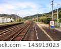 The platform and tracks of Yudama Station on the JR West San'in Main Line in Toyoura-cho, Shimonoseki City 143913023