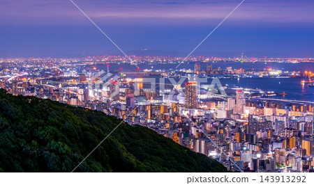 從兵庫縣神戶市碇山眺望夜景 143913292