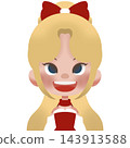 cute little girl in a red dress 143913588