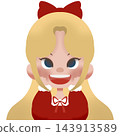 cute little girl in a red dress 143913589
