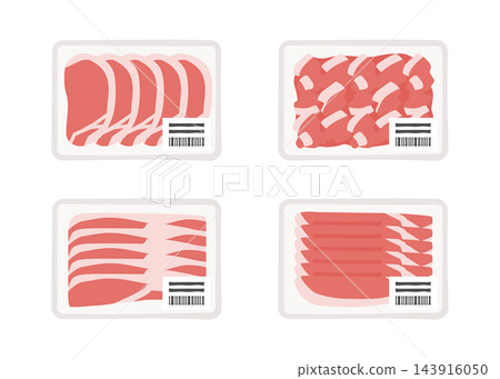 Simple flat illustration of a pork package Simple flat illustration of a pork package 143916050