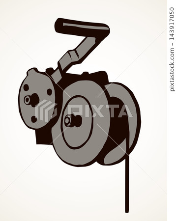 Winch for lifting loads. Vector drawing Winch for lifting loads. Vector drawing 143917050