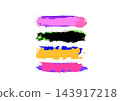 Set of colorful grunge brush strokes. Vibrant vector paint smear banners and isolated text backgrounds 143917218